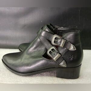 Frye Black Leather Booties Size 8